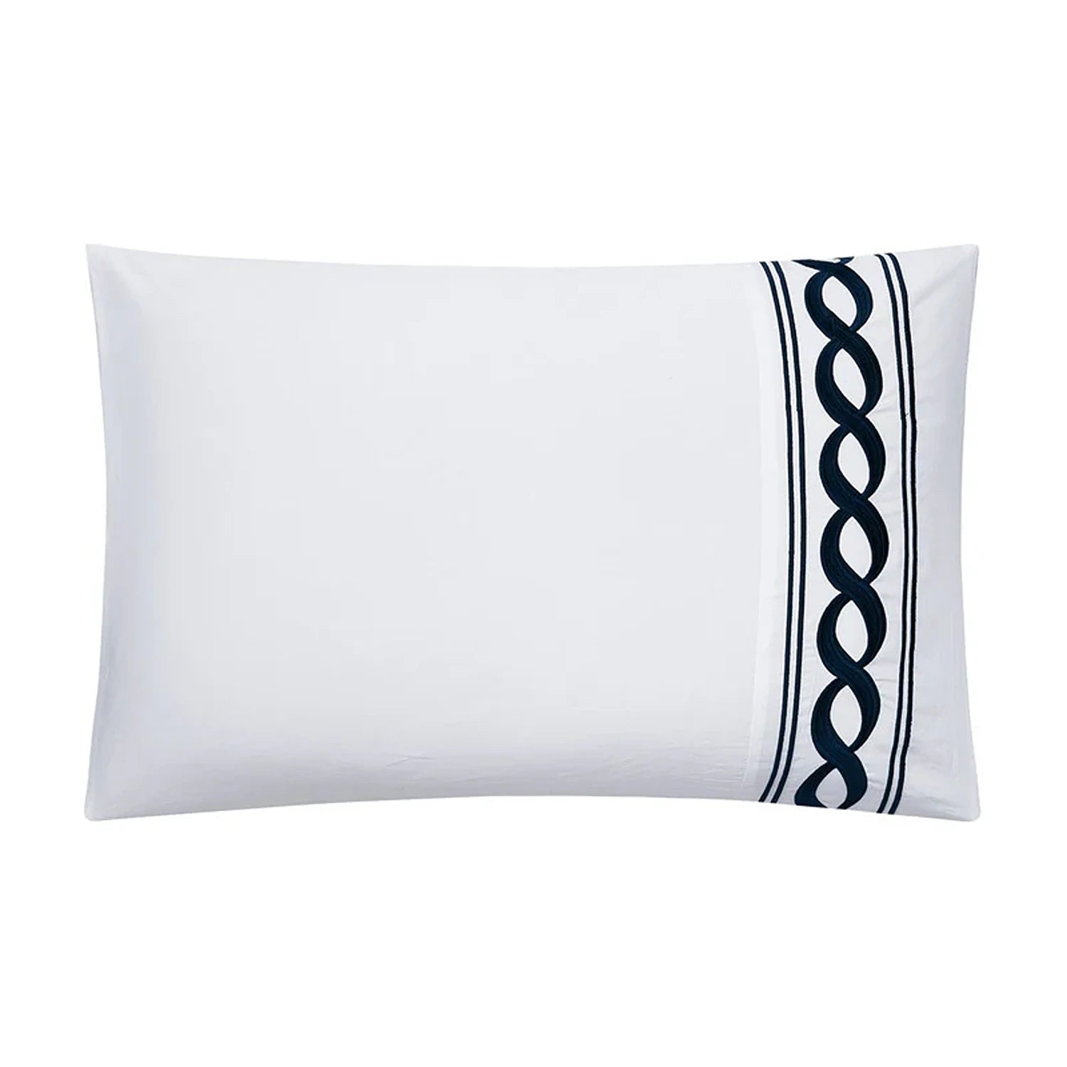 Cable Navy Border Comforter Set