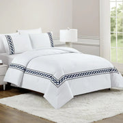 Cable Navy Border Comforter Set