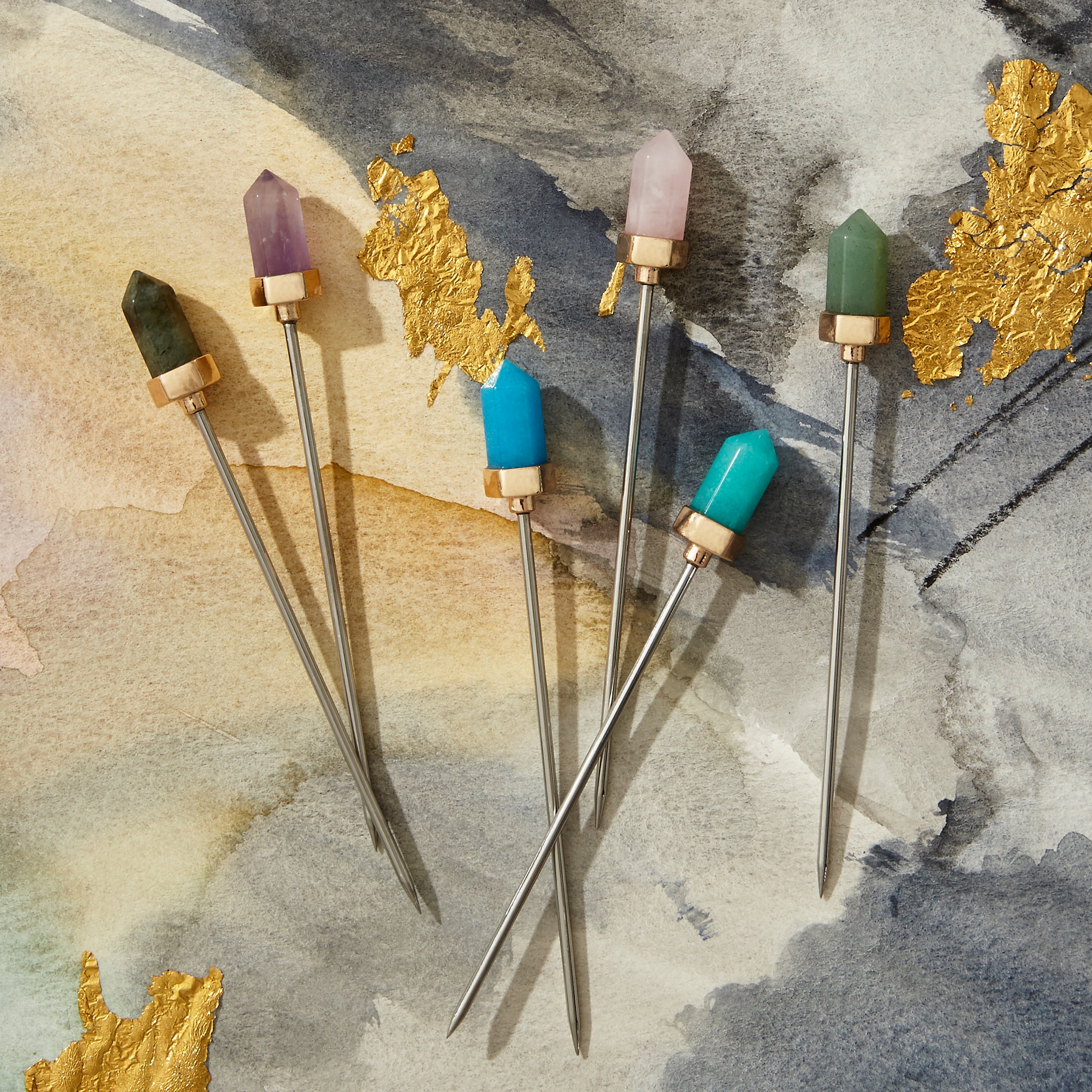 Quartz cocktail picks