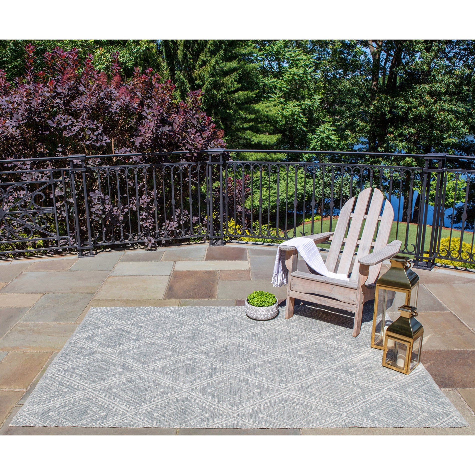 Erin Gates by Momeni Easton Pleasant Grey Hand Woven Indoor Outdoor Area Rug