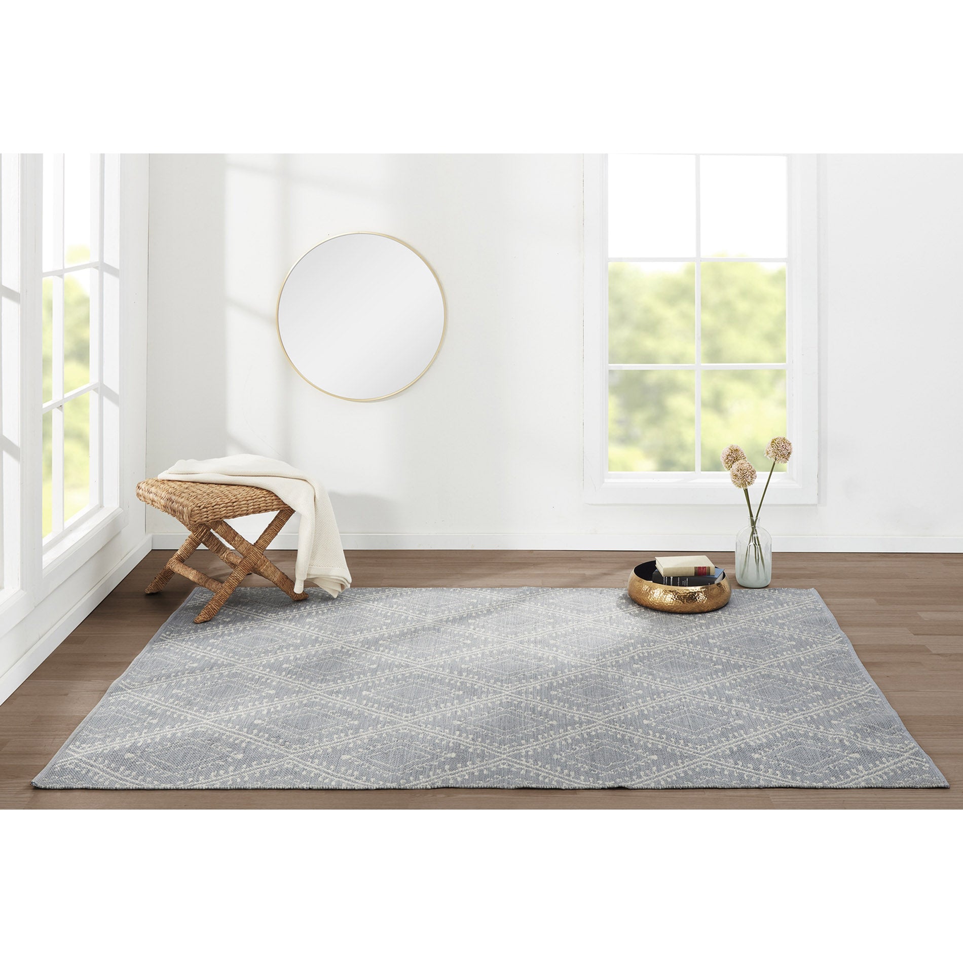 Erin Gates by Momeni Easton Pleasant Grey Hand Woven Indoor Outdoor Area Rug