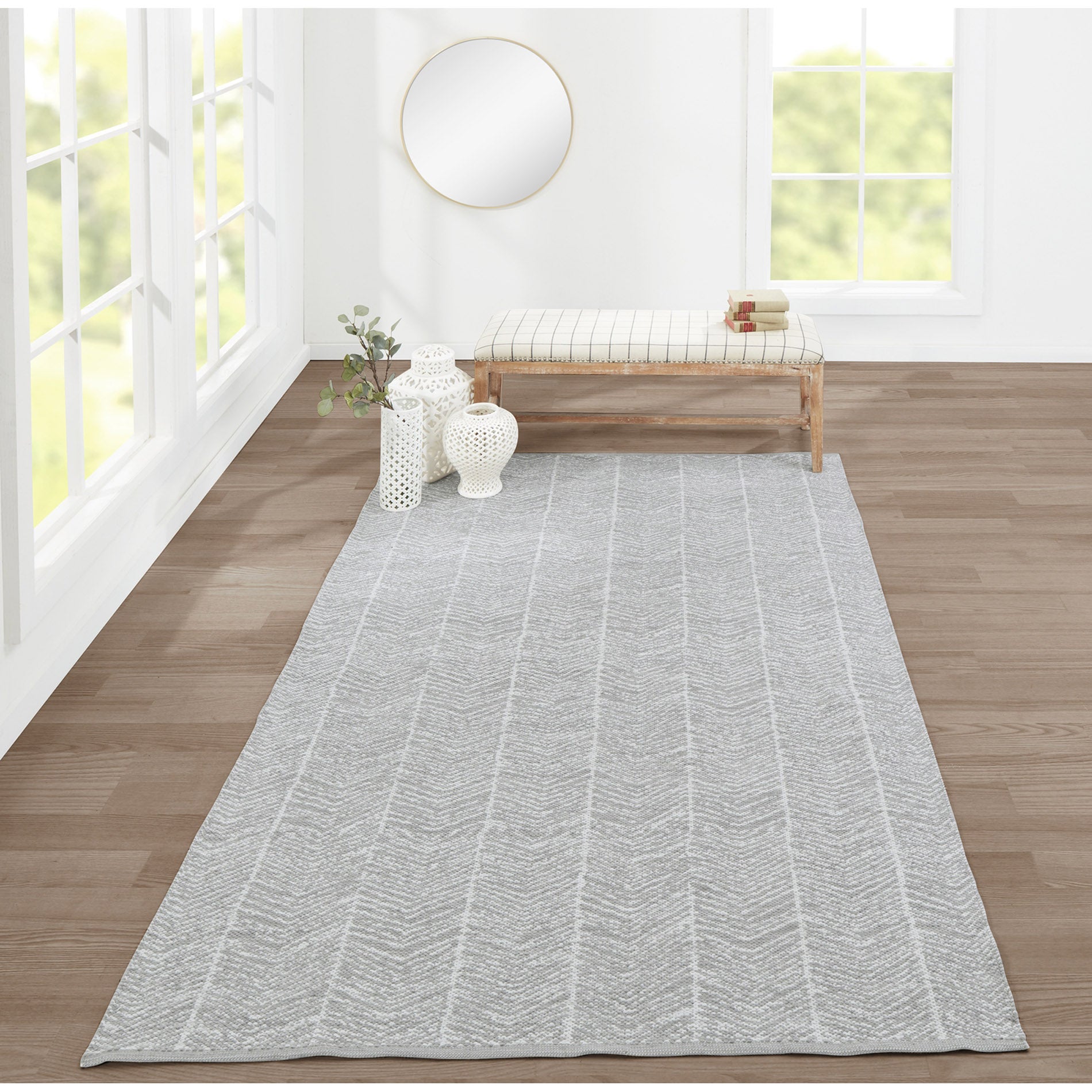 Erin Gates by Momeni Easton Congress Grey Hand Woven Indoor Outdoor Area Rug