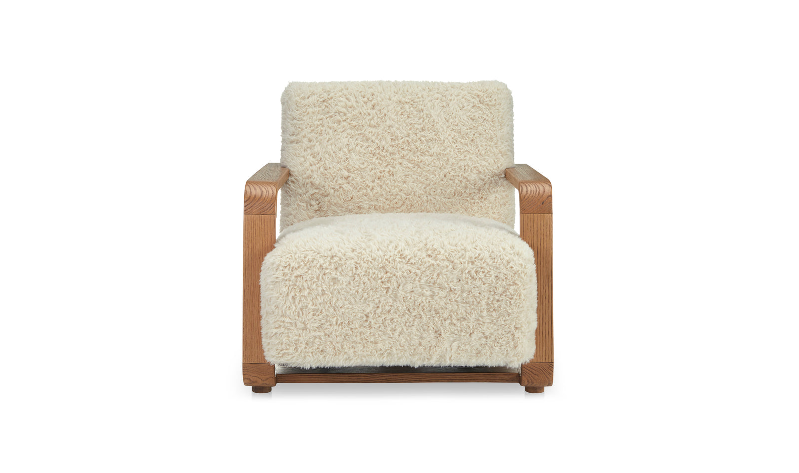 Ellis Lounge Chair - Cream Faux Fur