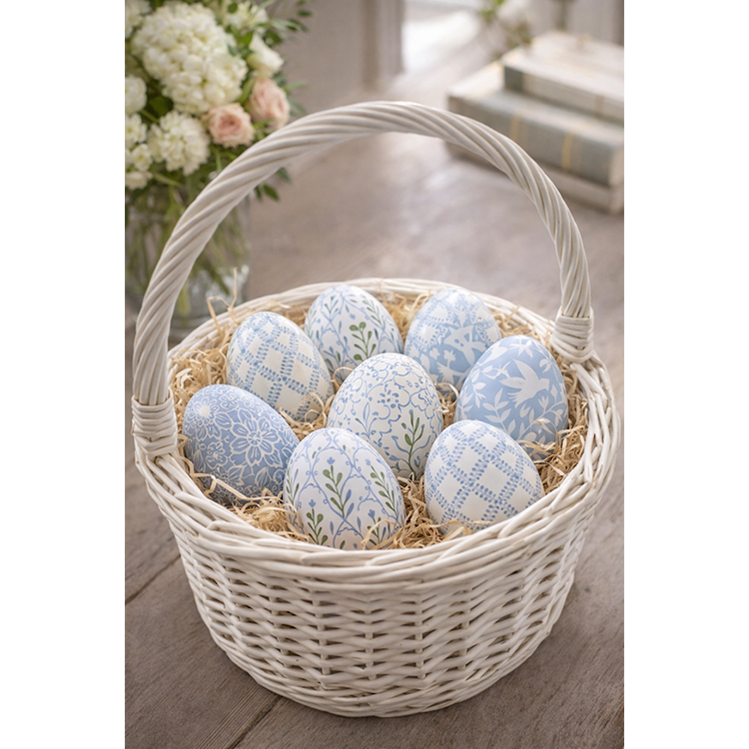Soft Blue Lattice Egg