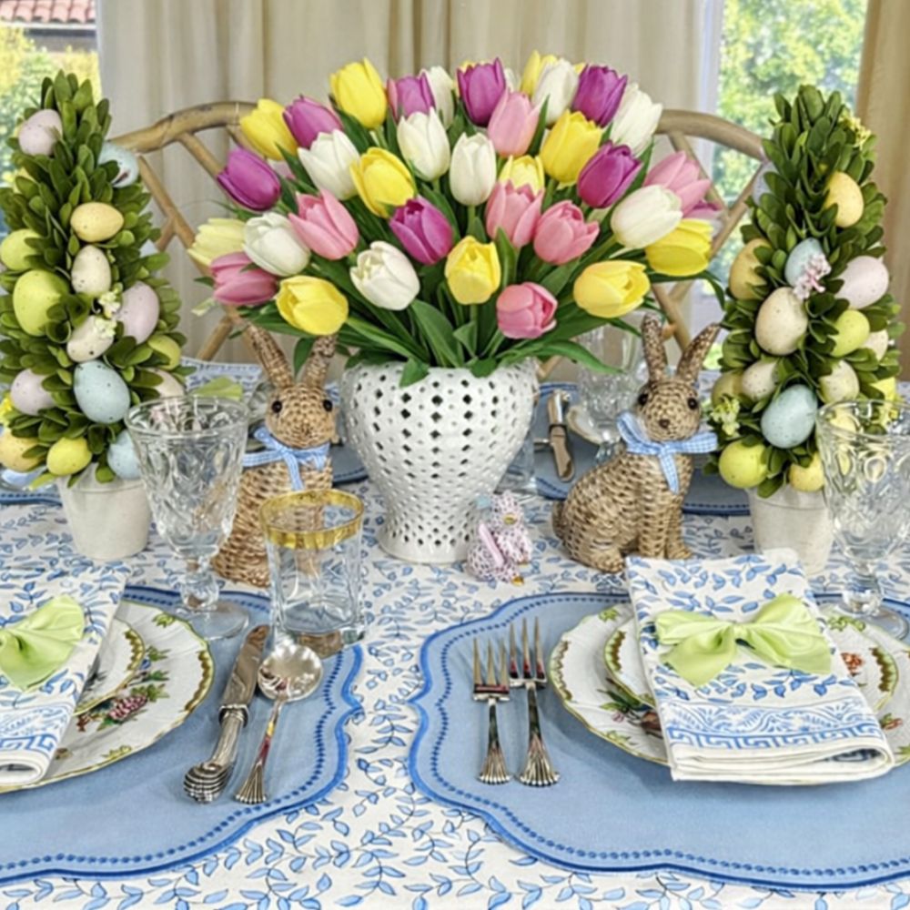 Charlotte Placemat - Blue and Blue (Set of 4)