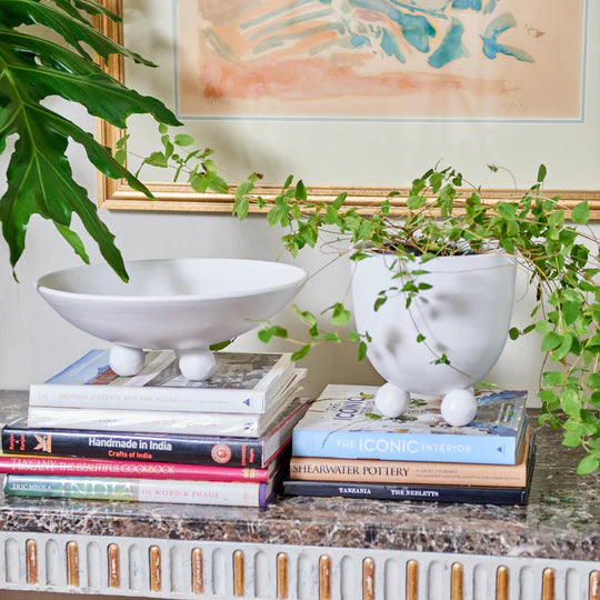 PLATE FOOTED MATTE WHITE CATALINA