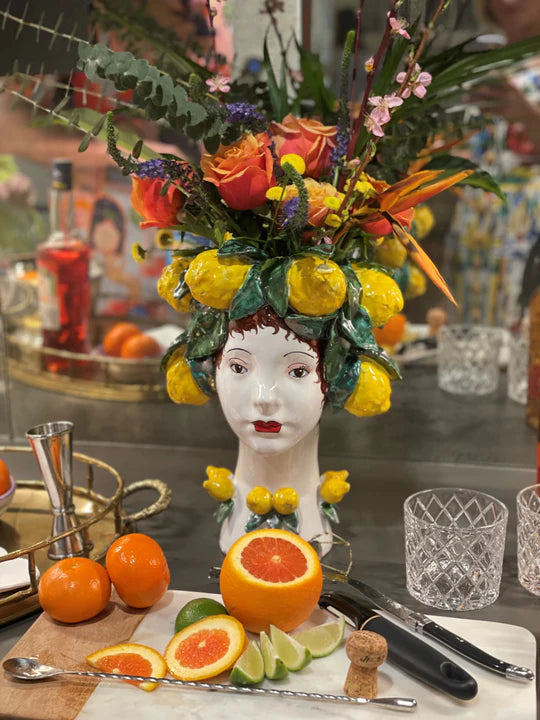 HEAD CERAMIC W/ LEMON DECOR