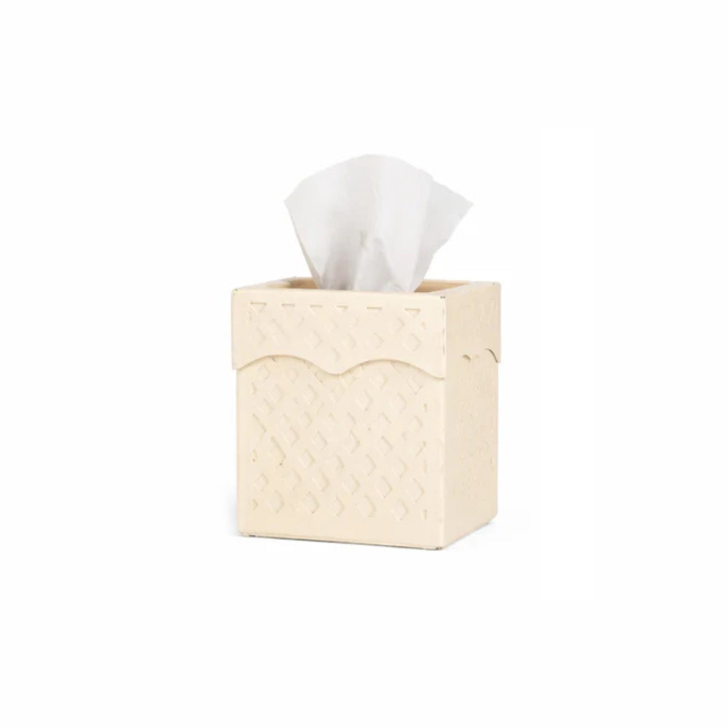 Cream Lattice Wastepaper Basket & Tissue (3 Options)