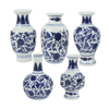 Set of 5 Mini Dark Blue Bud Vases