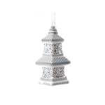 White with Blue Pagoda Gift Topper