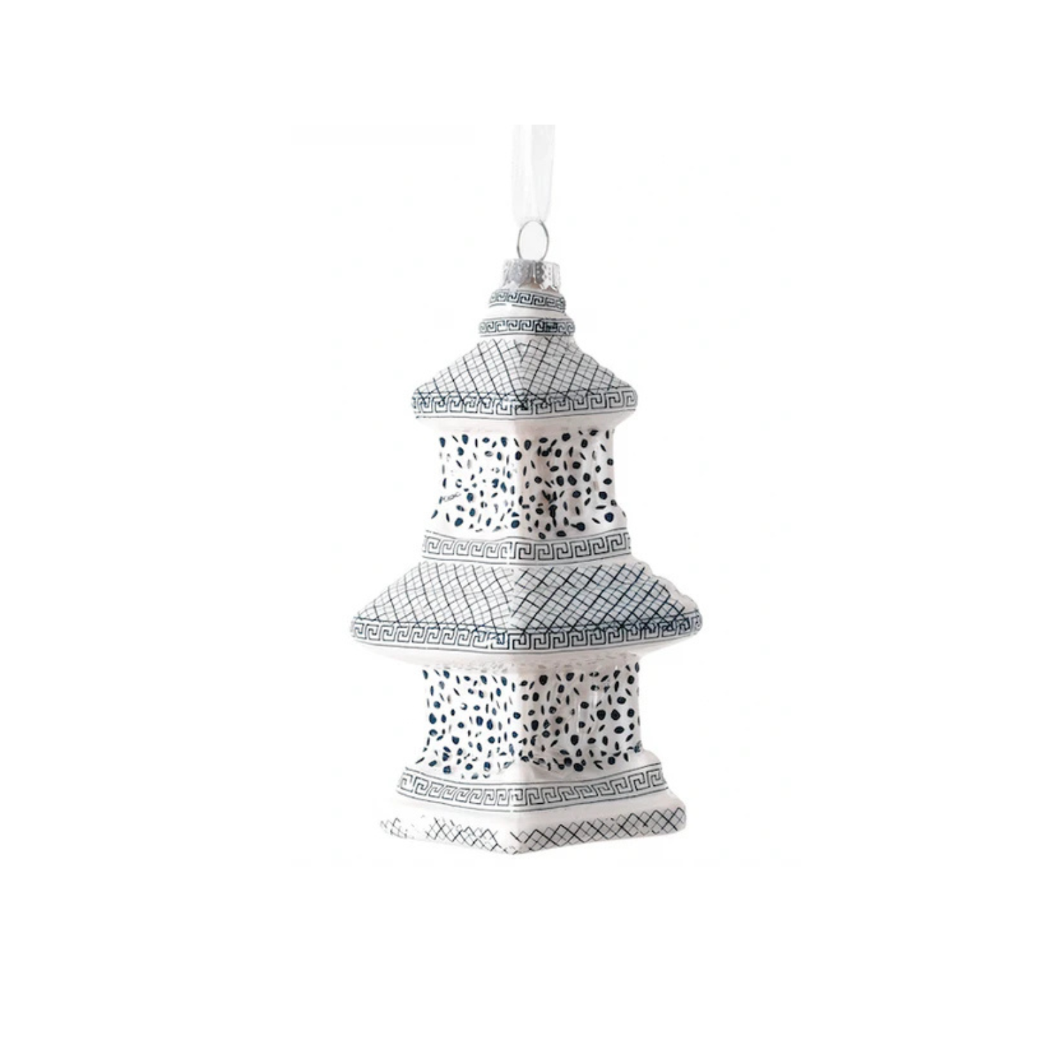 White with Blue Pagoda Gift Topper