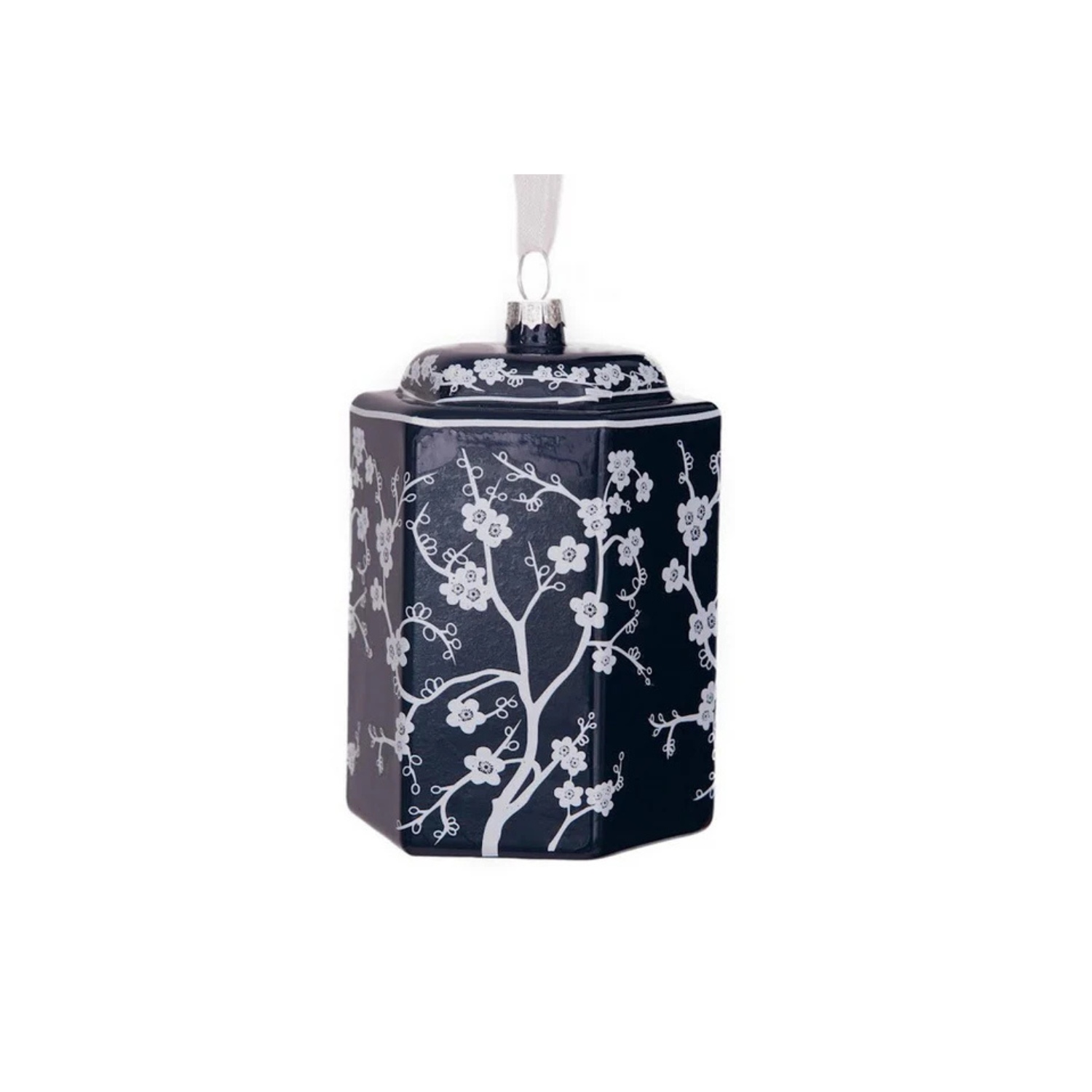 Navy Hex Jar Ornament