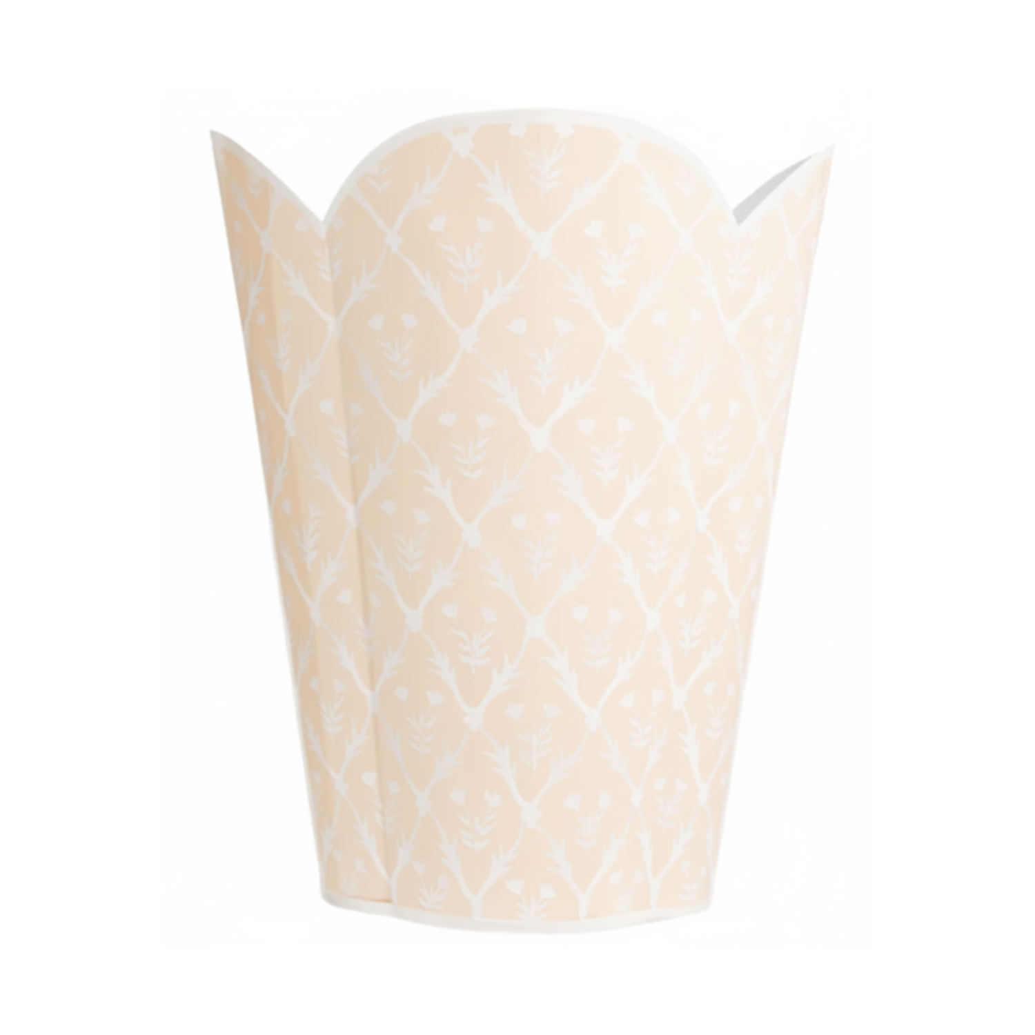 Pale Pink & White Tulip Wastepaper Basket