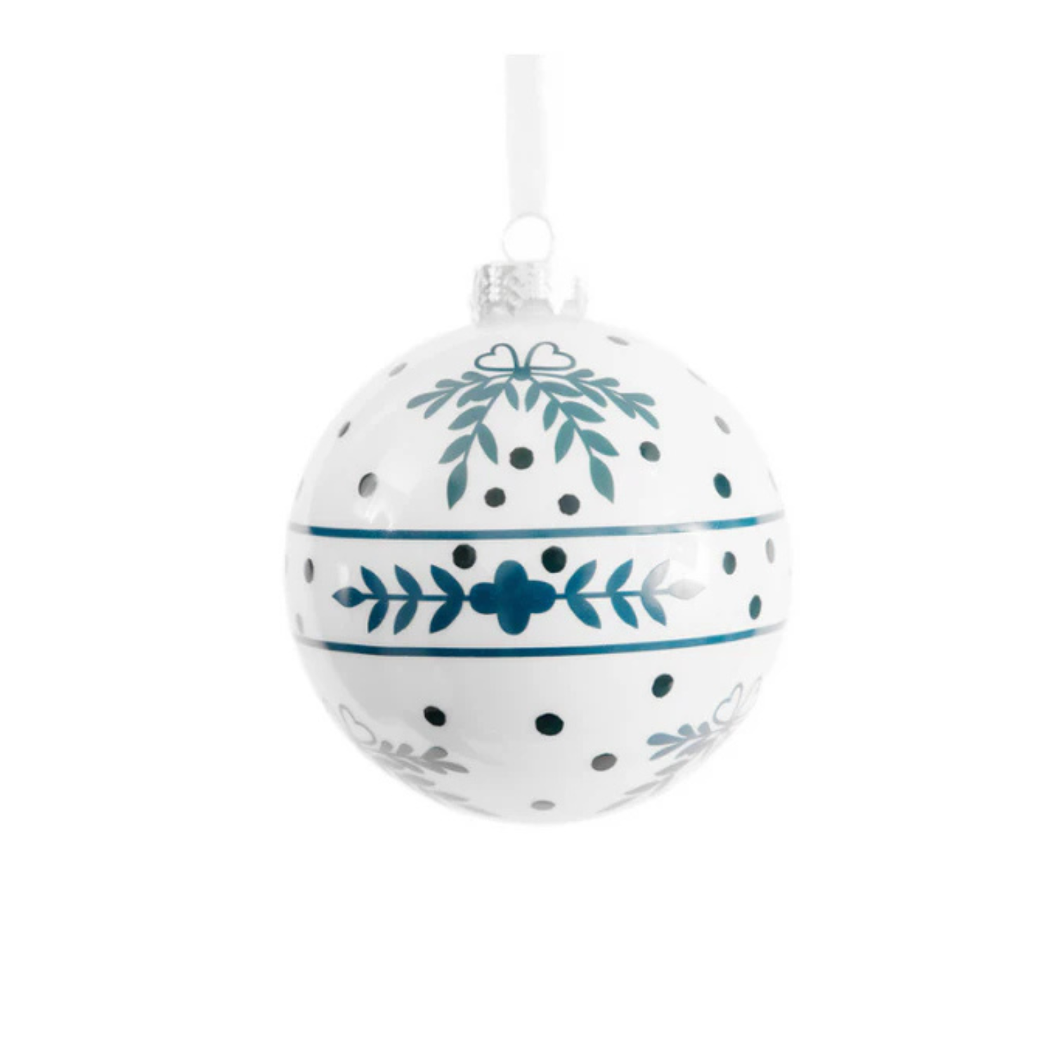 Blue Greenery Ball Ornament Ornament