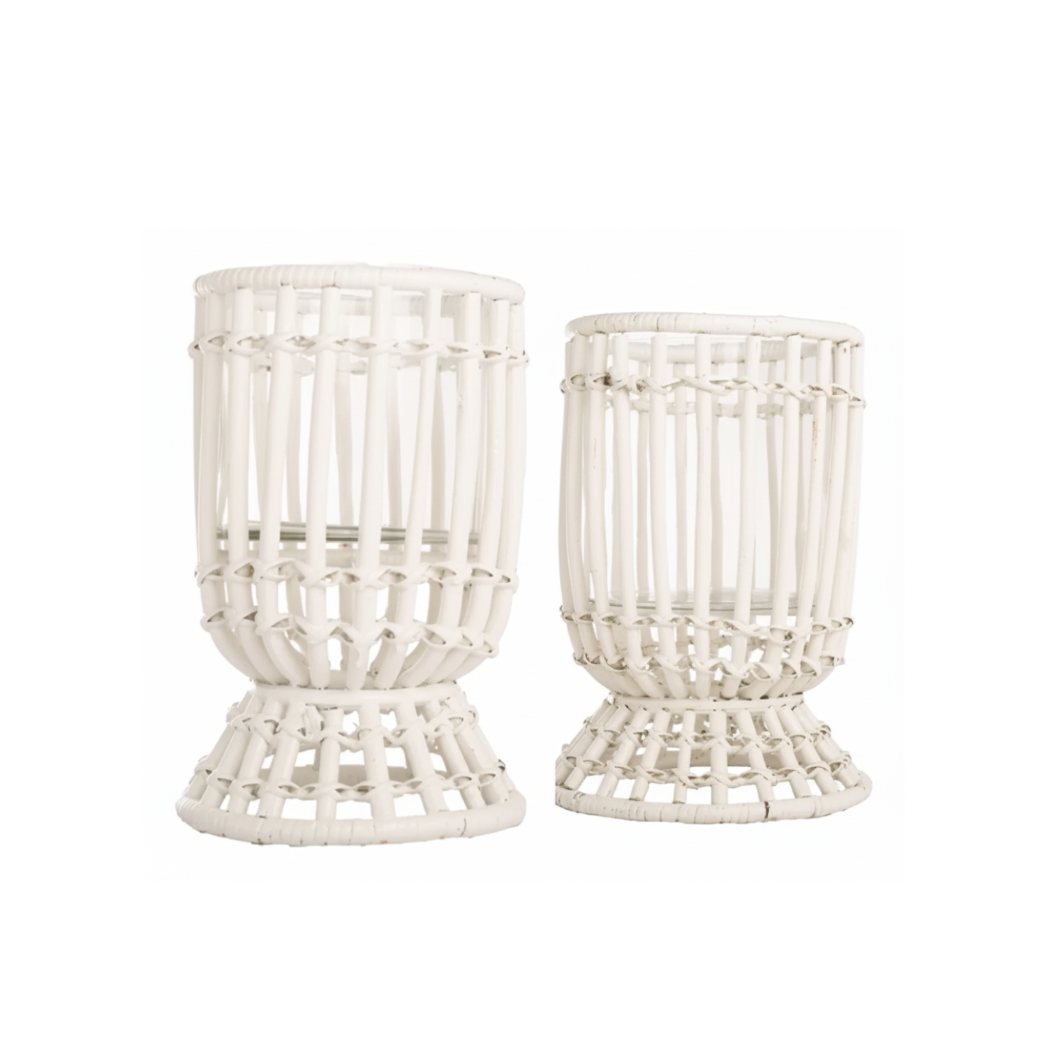 White Bamboo Wicker Hurricane