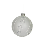 Sparkle White & Silver Ball Ornament