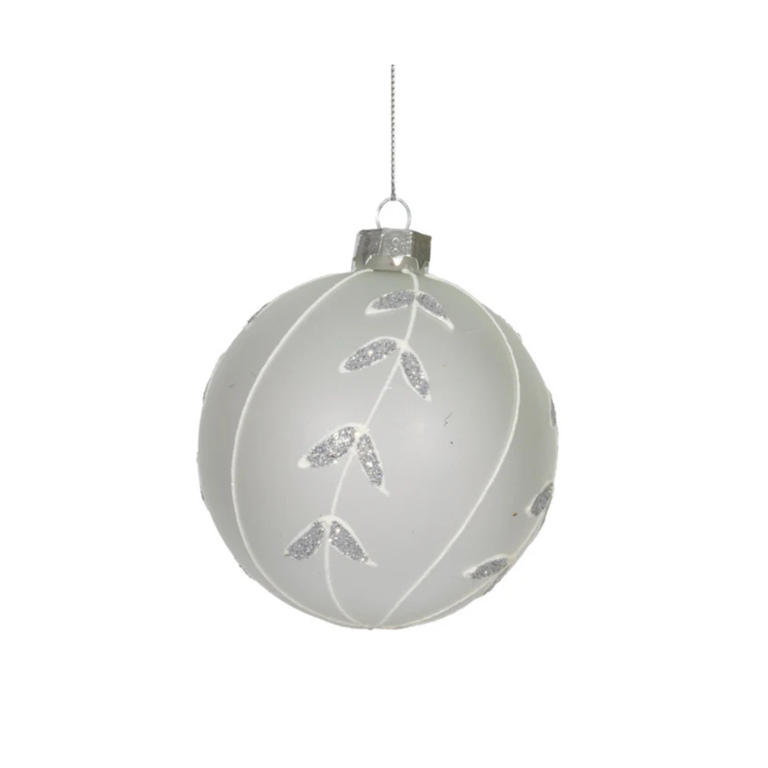 Sparkle White & Silver Ball Ornament