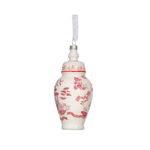 Red & White Pagoda Scene Jar Ornament