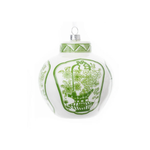Green & White Flat Top Jar Ornament