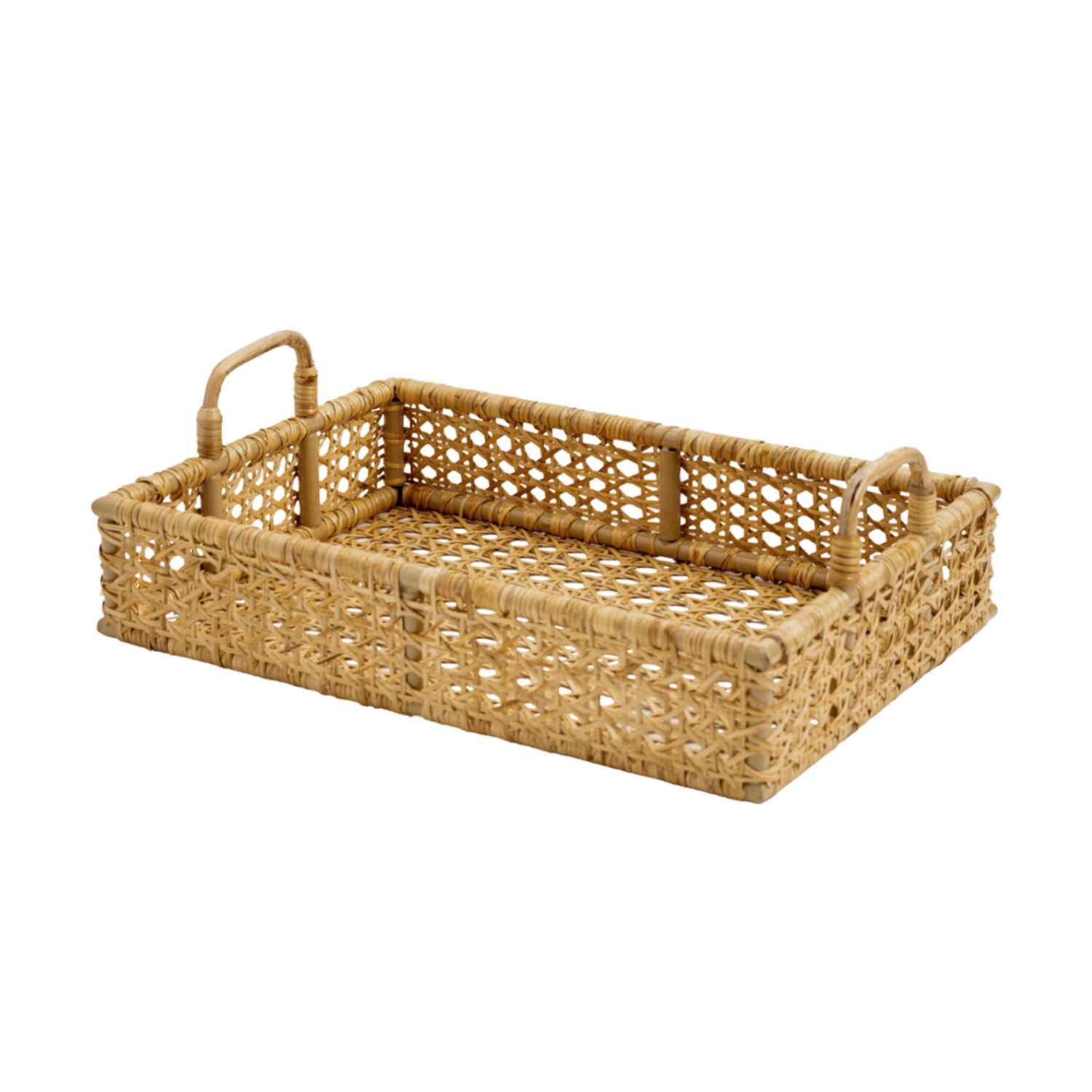 Rectangular Woven Cane Serving Tray