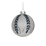 Sparkle Navy Leaf Ball Ornament
