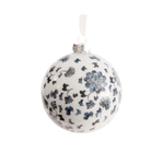 Blue Floral Ball Ornament