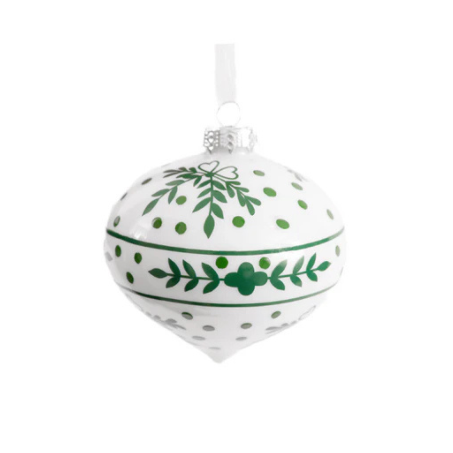 Greenery Dot Green Pointed Ball Ornament