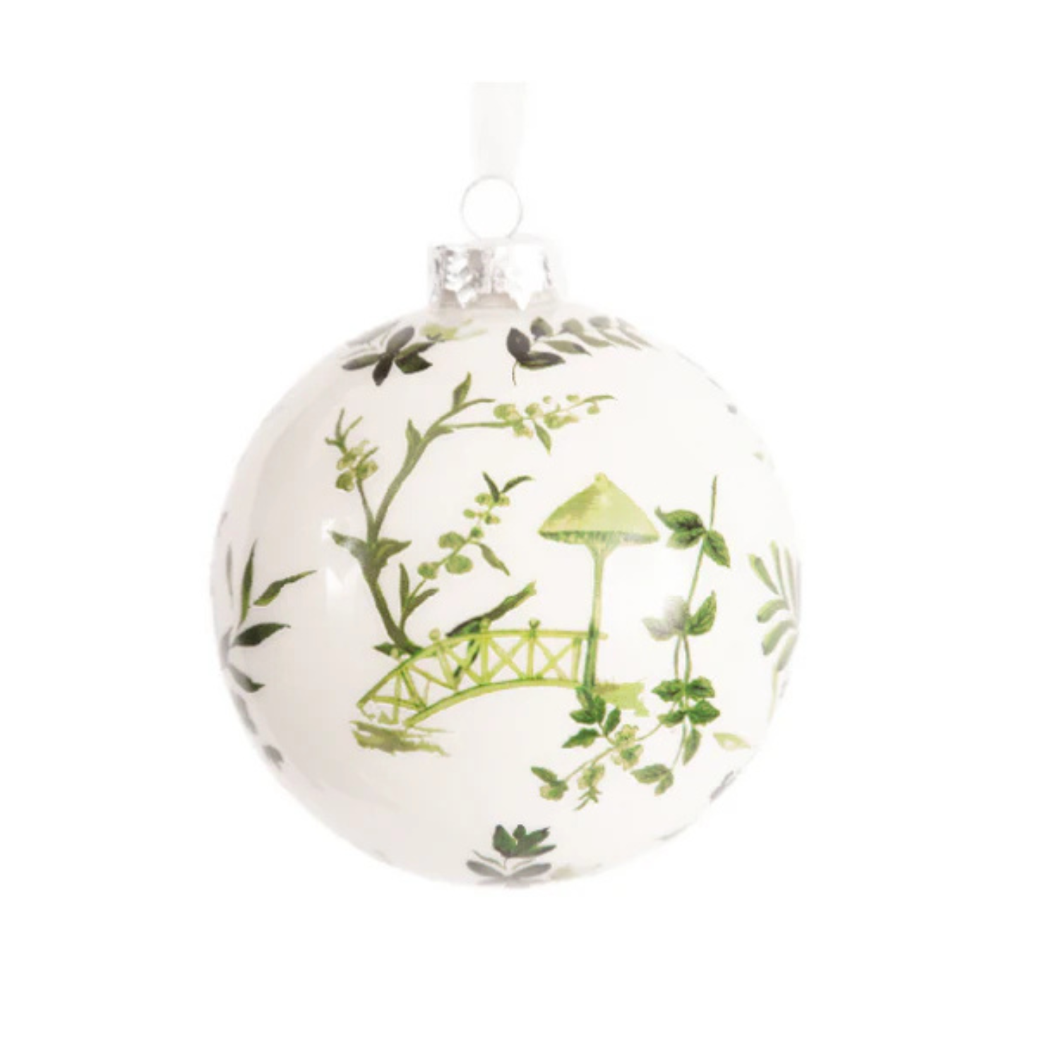 Green Bridge Scene Ball Ornament