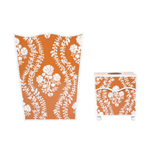 Burnt Orange Floral Trellis Wastepaper Basket & Tissue