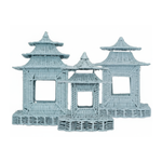 Pale Blue Scalloped Wicker Pagoda (3 Sizes)
