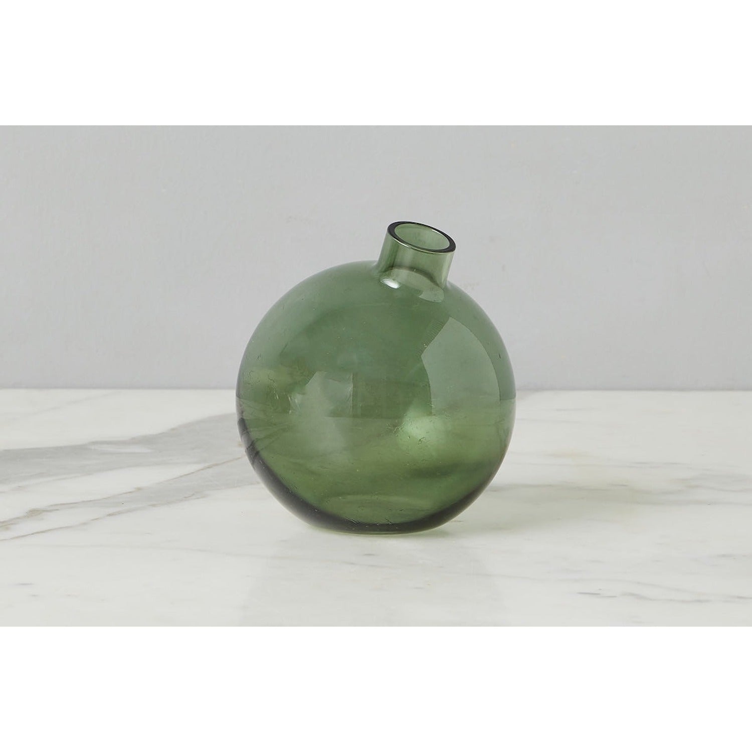 Glass Sphere Bud Vase, Spruce Green