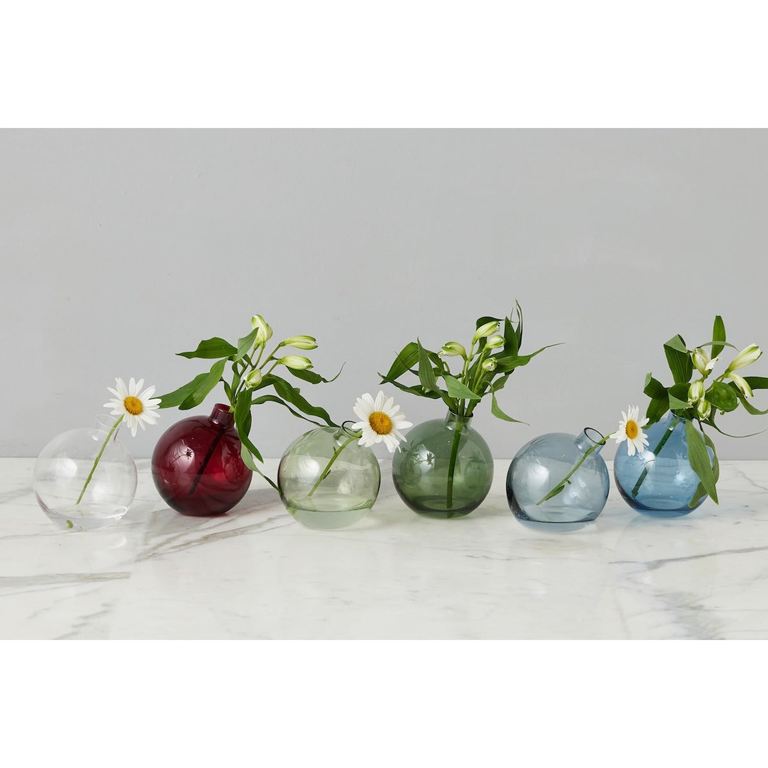 Glass Sphere Bud Vase, Spruce Green