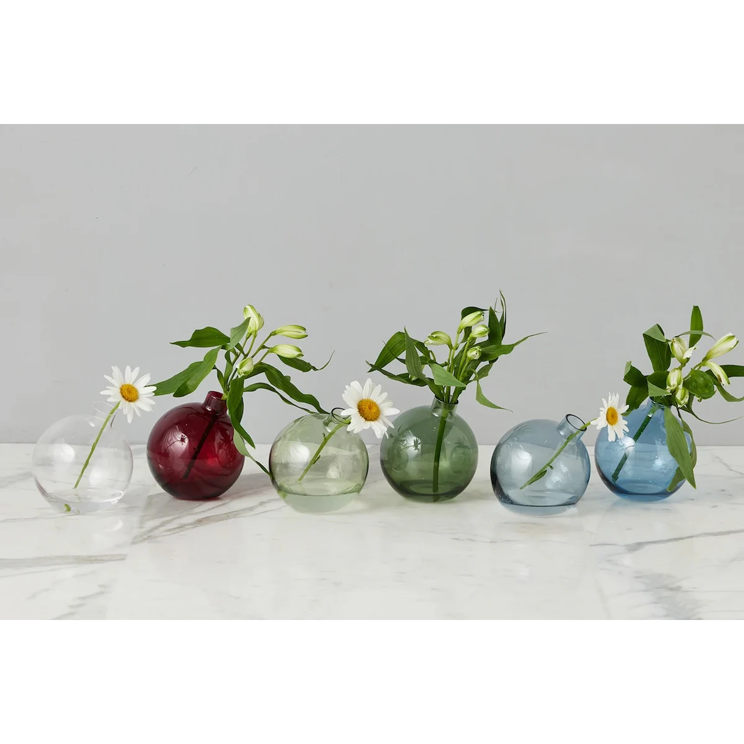 Glass Sphere Bud Vase, Merlot Red