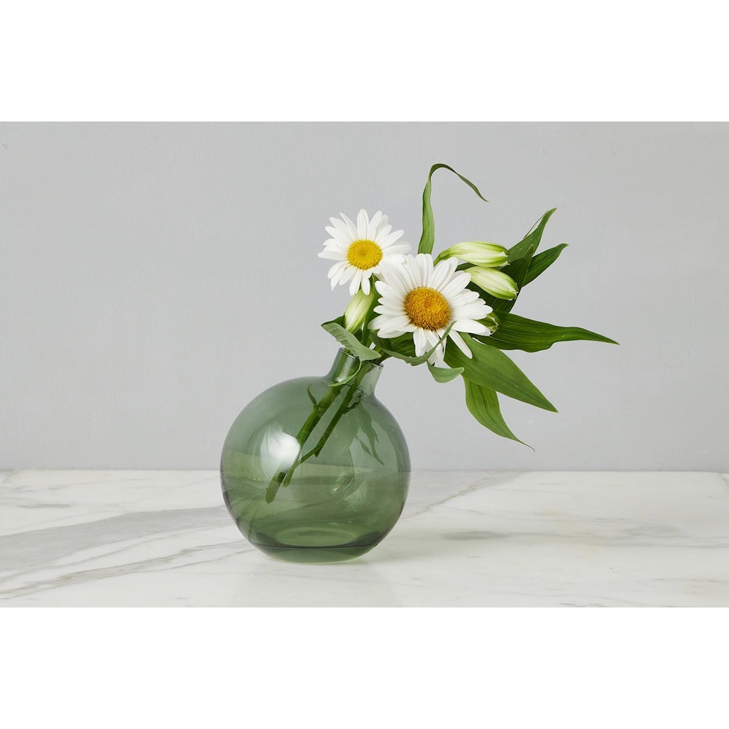Glass Sphere Bud Vase, Spruce Green