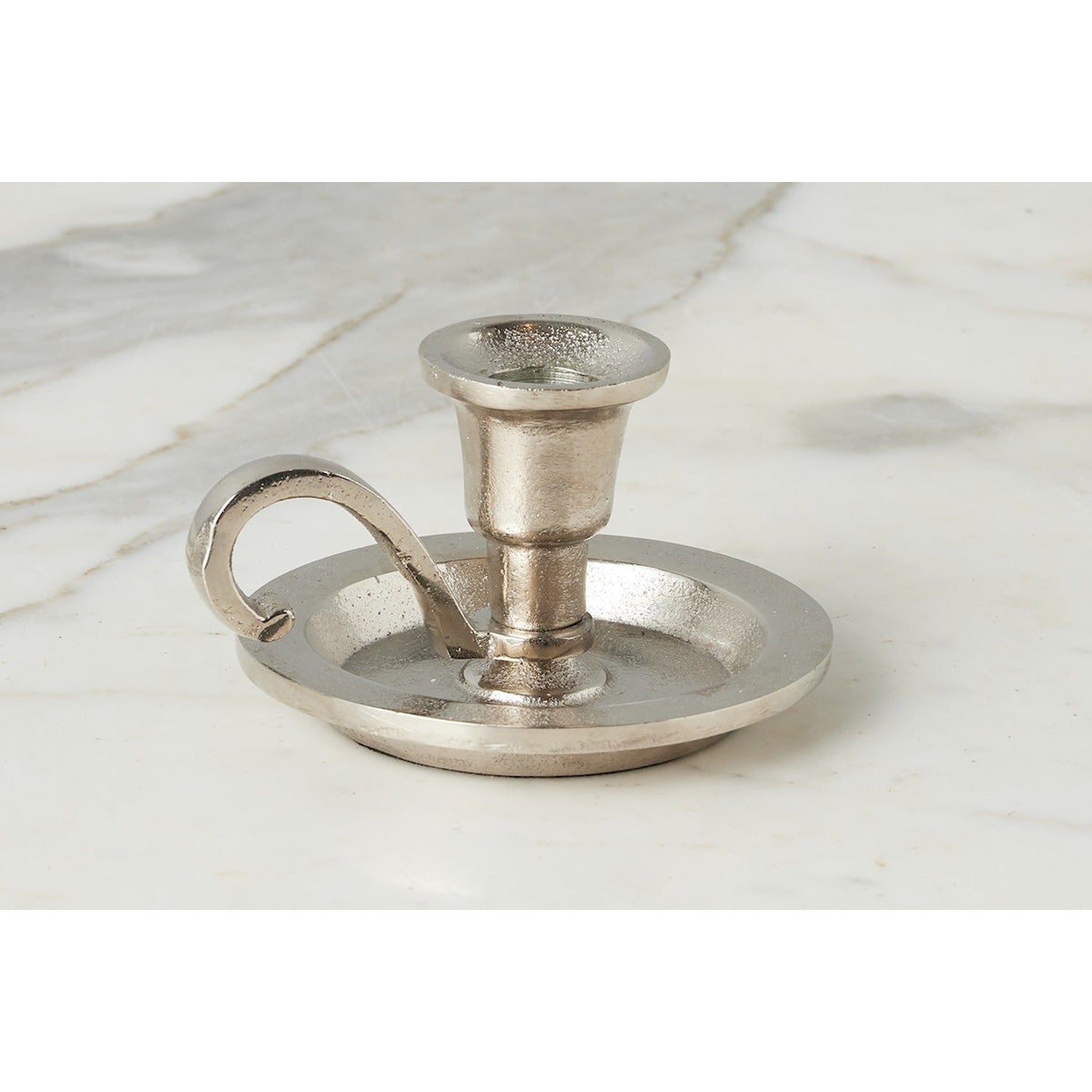 Chamberstick Candle Holder, Small, Silver