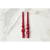 Lacquer Tall Twisted Taper Candles, Merlot, Set of 2