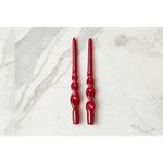 Lacquer Tall Twisted Taper Candles, Merlot, Set of 2