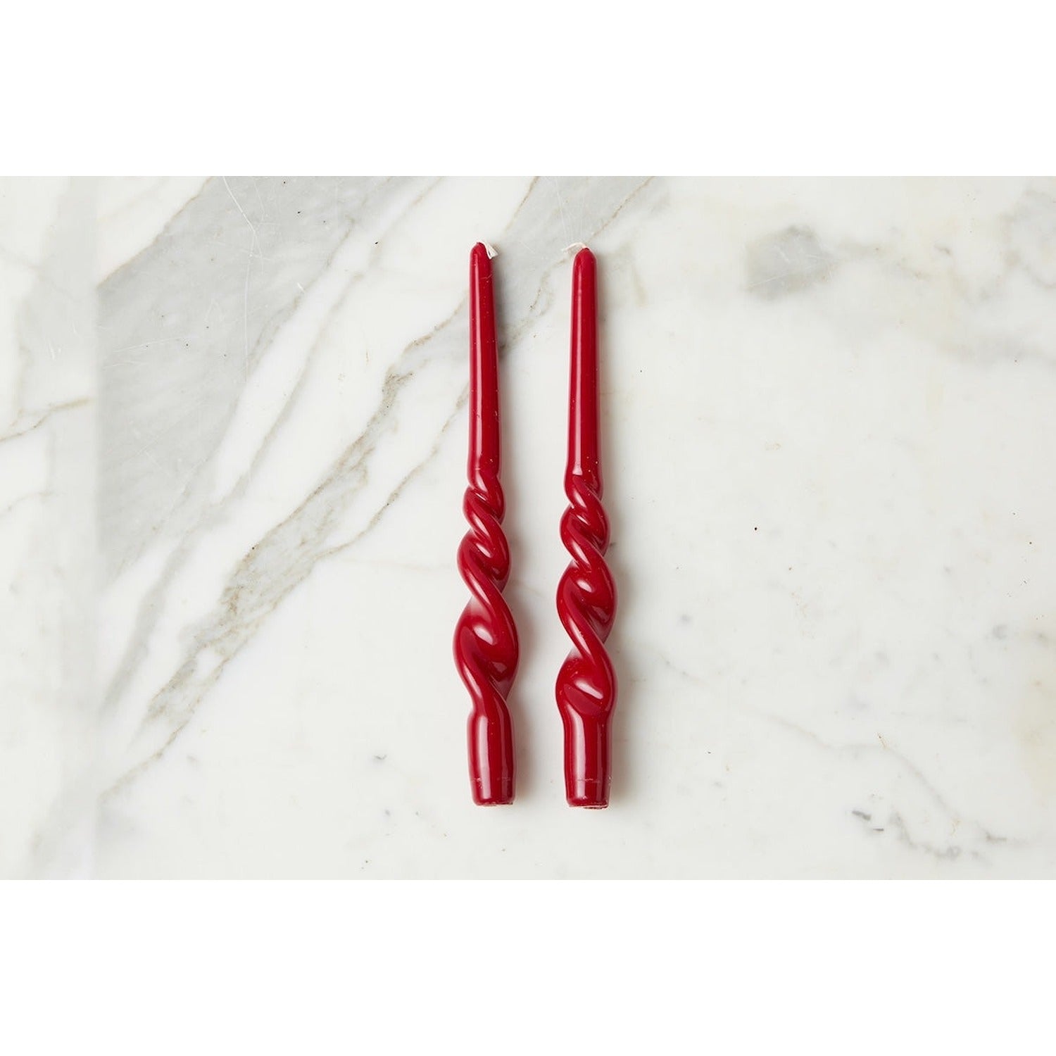 Lacquer Tall Twisted Taper Candles, Merlot, Set of 2
