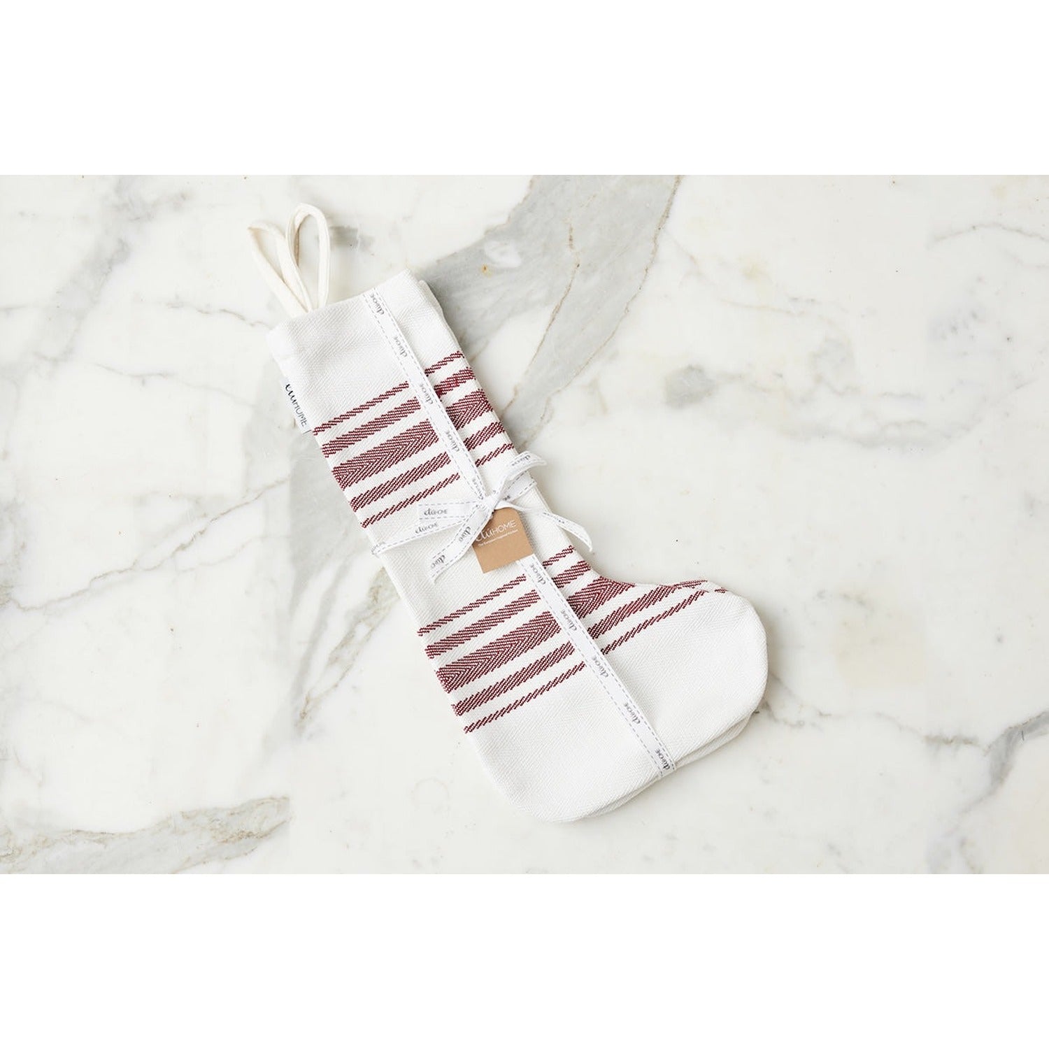 Holiday Stocking, Vintage Merlot Red Stripe, Set of 2