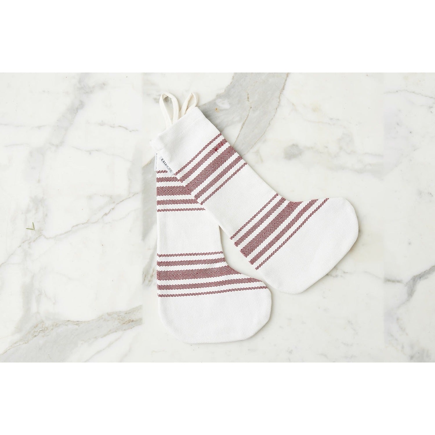 Holiday Stocking, Vintage Merlot Red Stripe, Set of 2