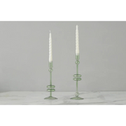Sage Glass Candlestick Pairs