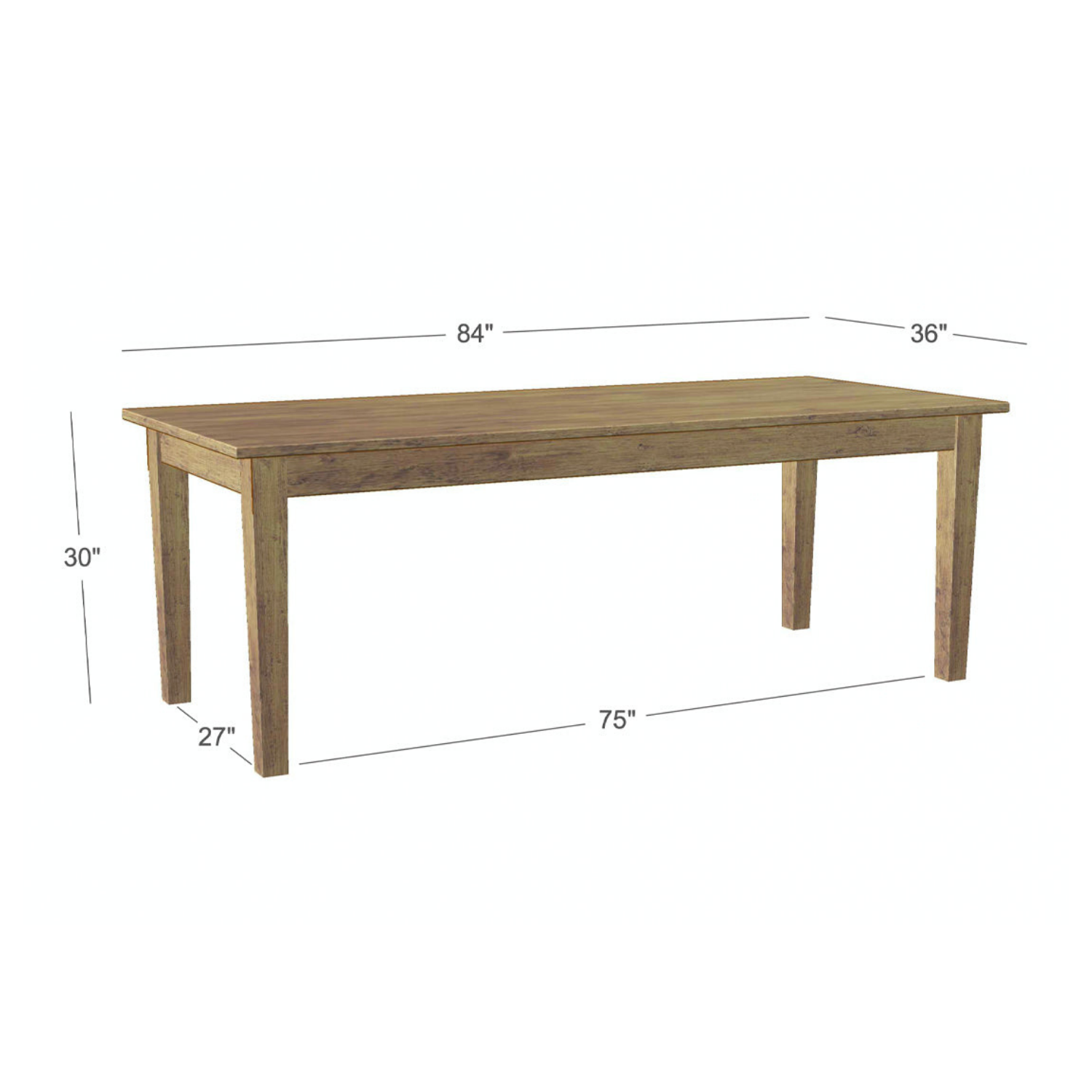 Provence Farm Table, Saddle, 72"