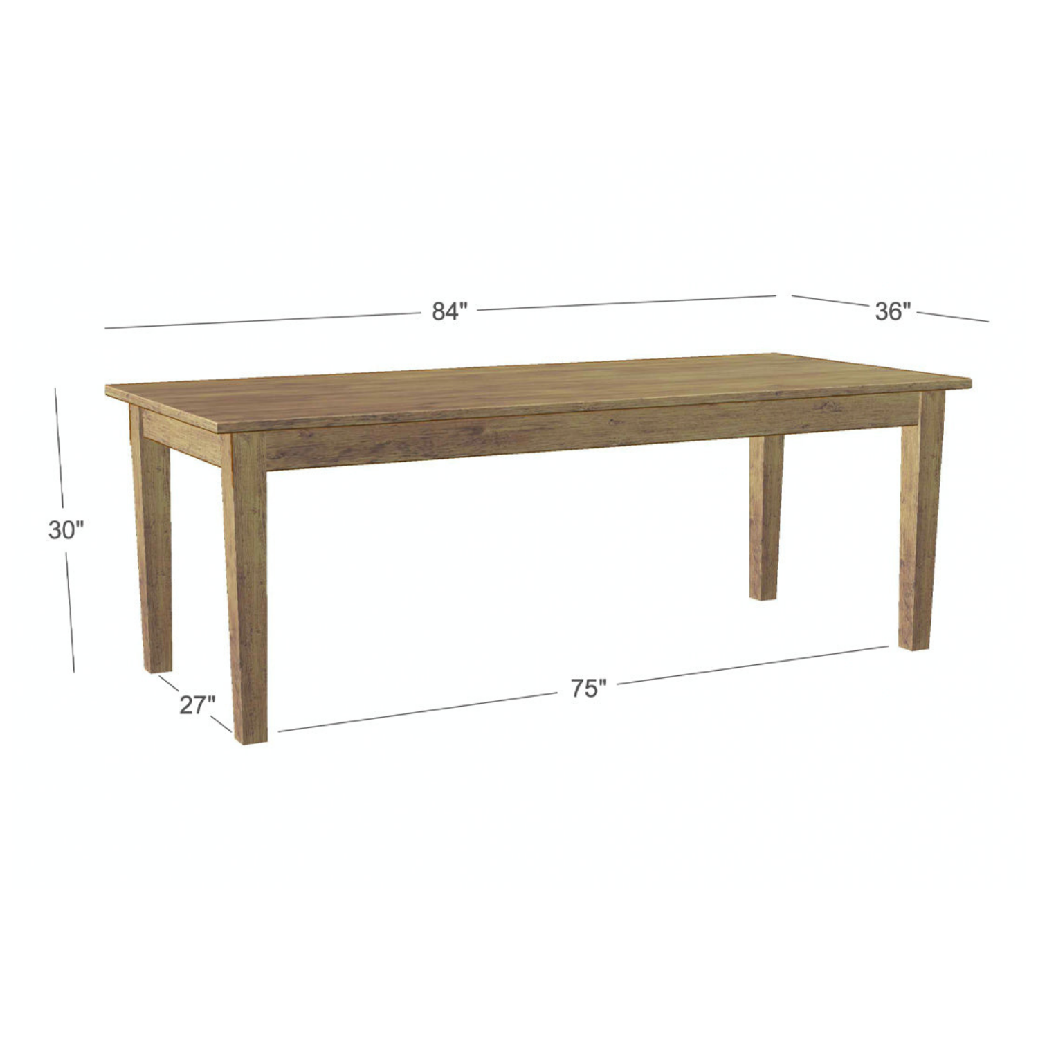 Provence Farm Table, Natural, 84"