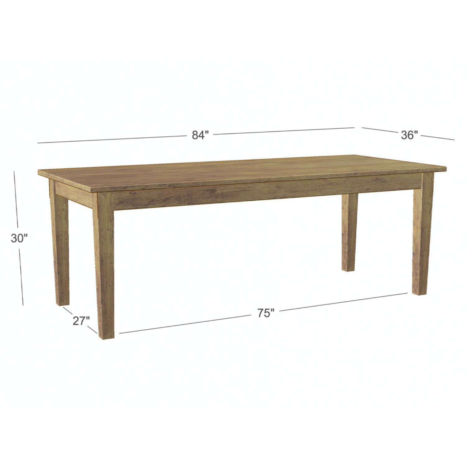 Provence Farm Table, Saddle, 84"