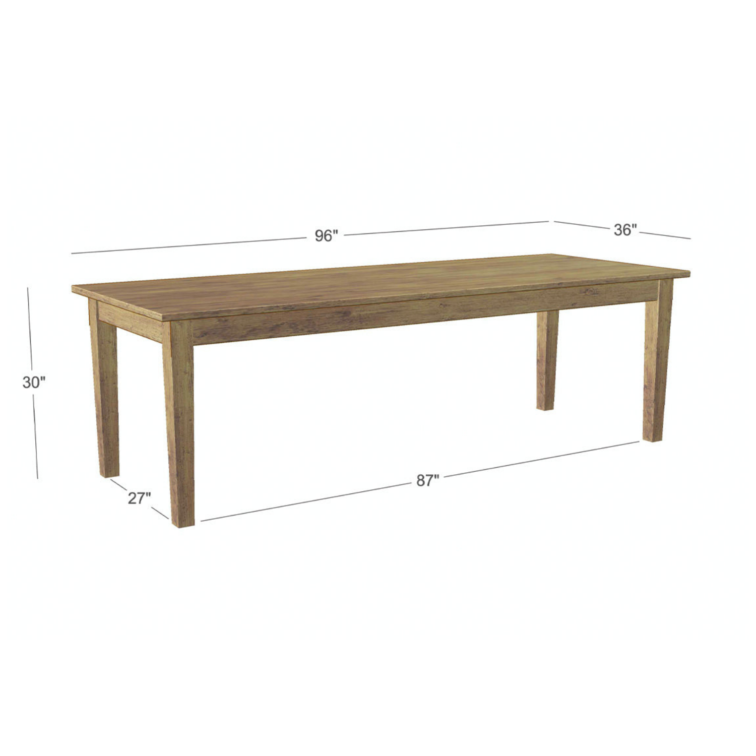 Provence Farm Table, Saddle, 120"