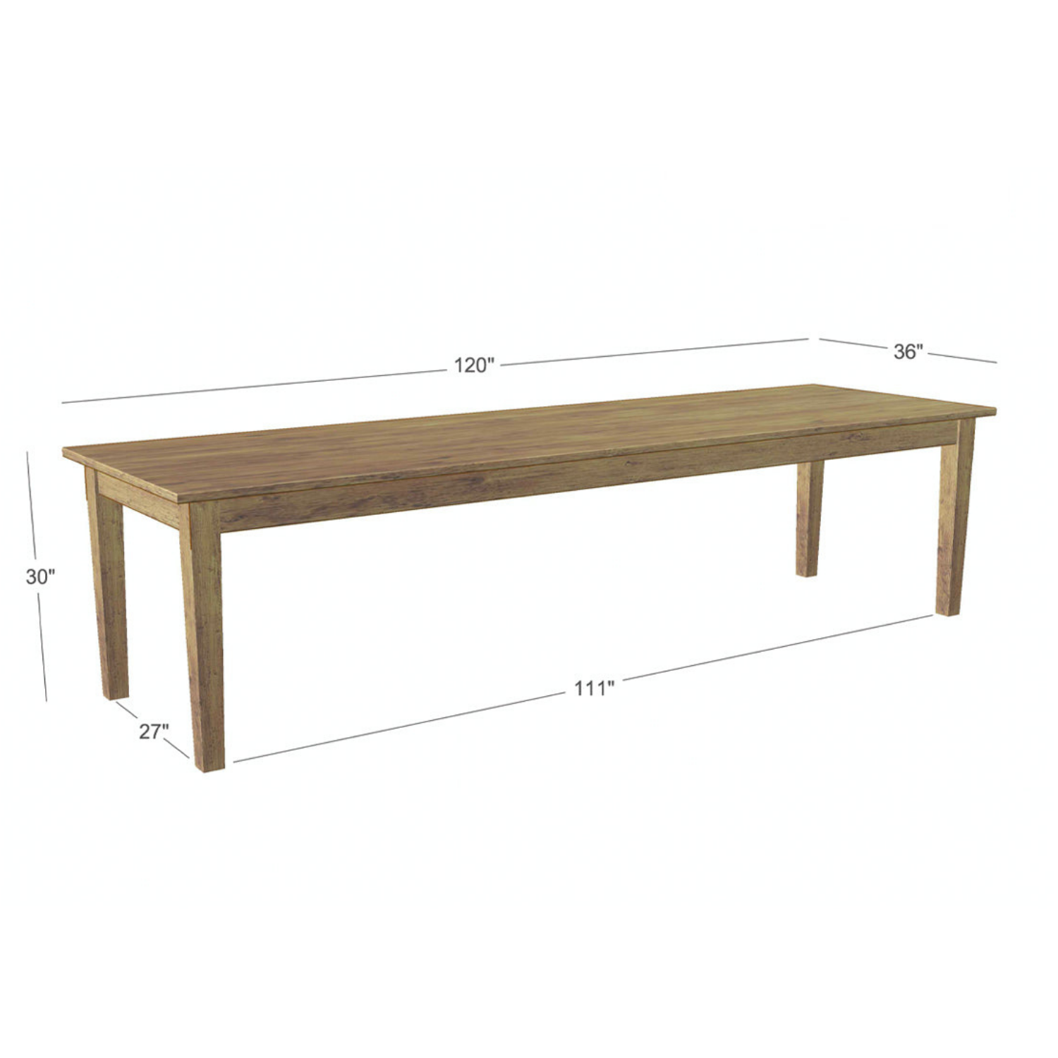 Provence Farm Table, Saddle, 120"