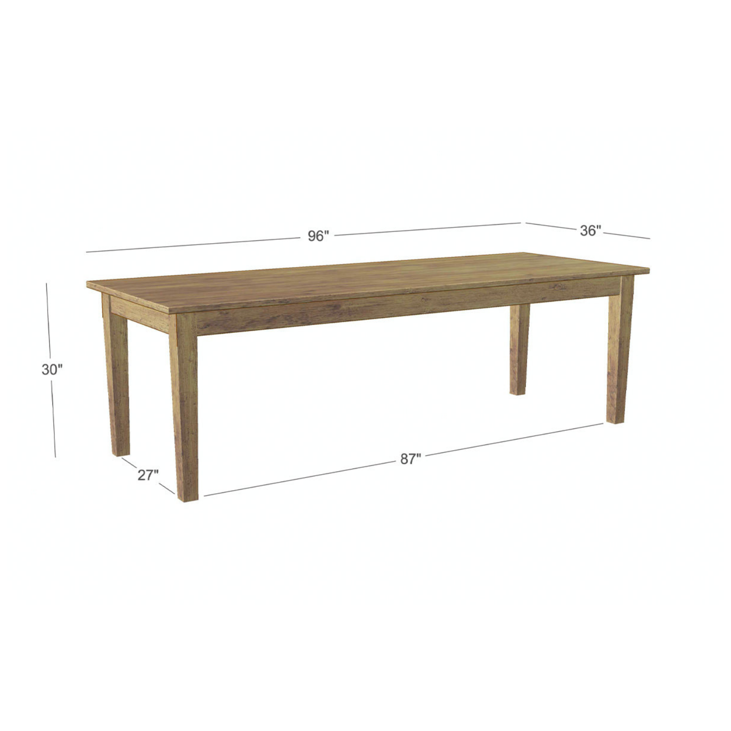 Provence Farm Table, White,120"