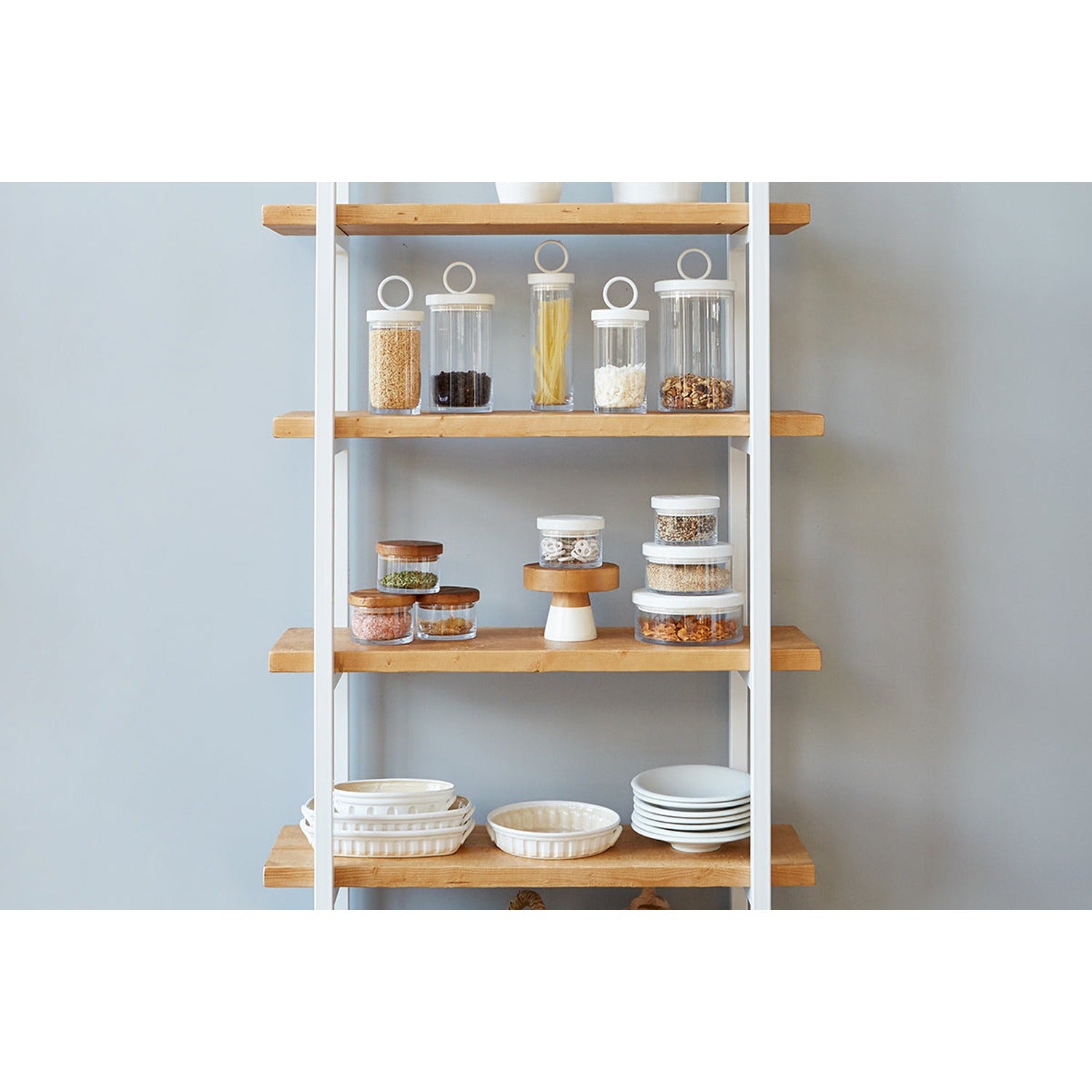 White with Natural, Pantry Shelf Unit