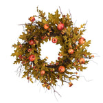 AUTUMN LEAVES & POMEGRANATE WREATH