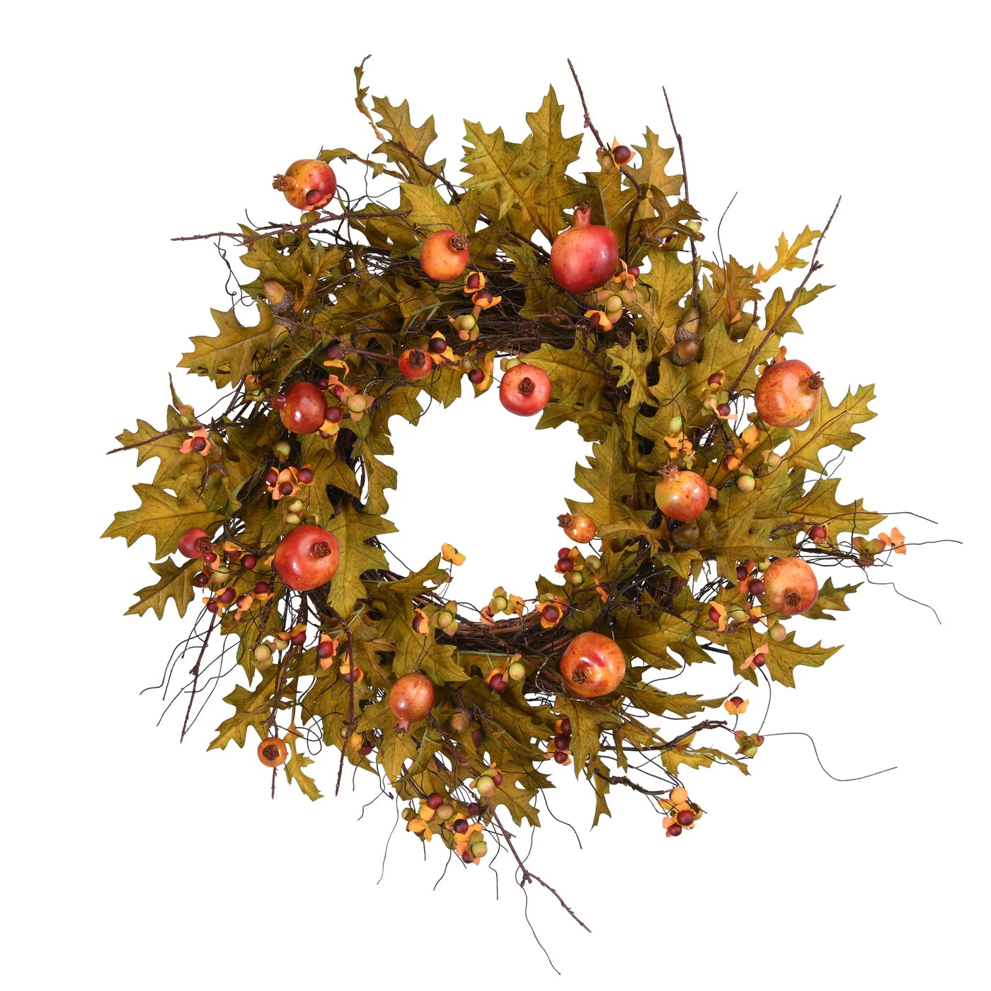 AUTUMN LEAVES & POMEGRANATE WREATH